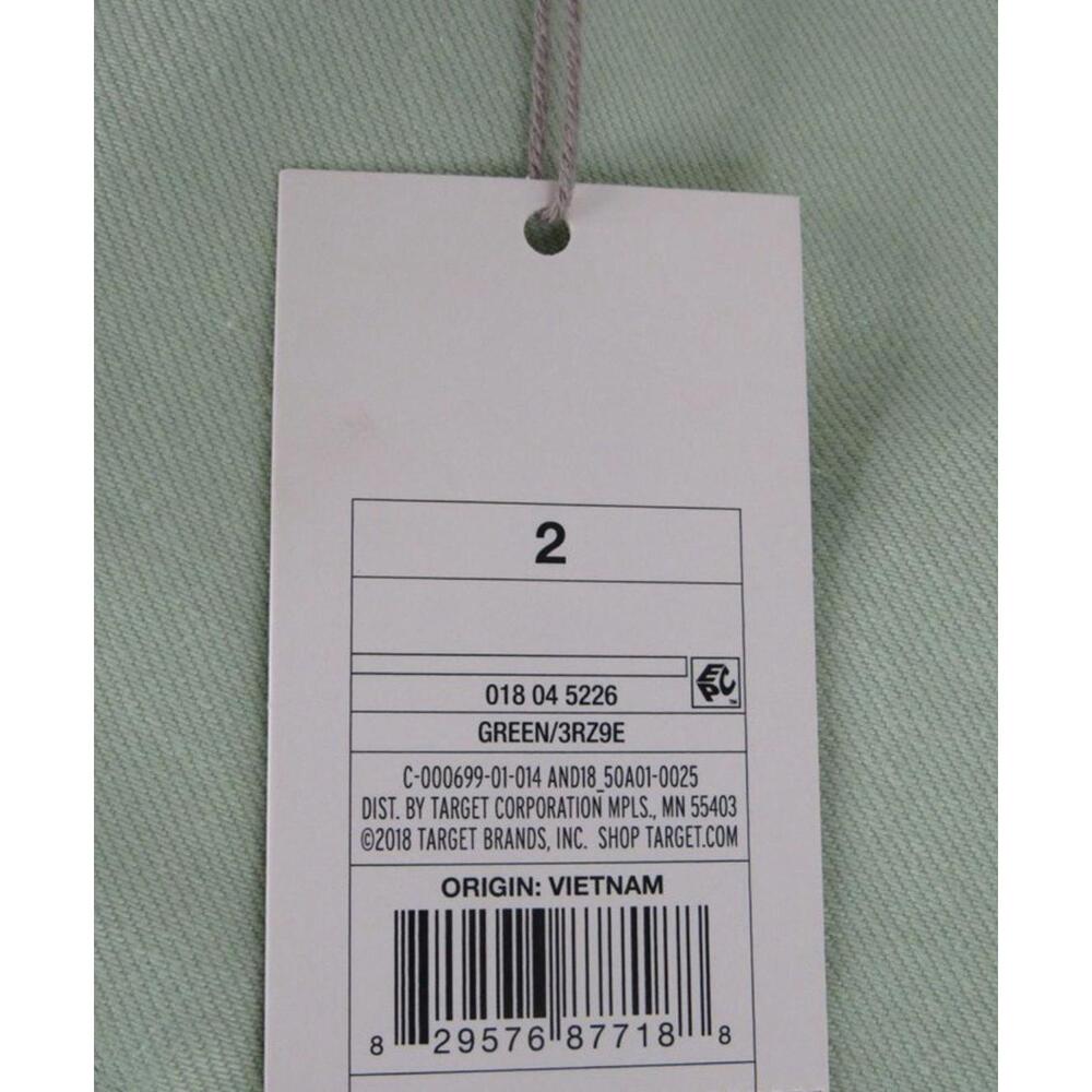 A New Day Womens Pants Green High Rise Straight Crop Stretch Classic Size 2R NWT - Picture 5 of 7